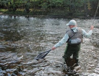 Neil fishing the Otava - an incredible river with enormous trout and grayling populations